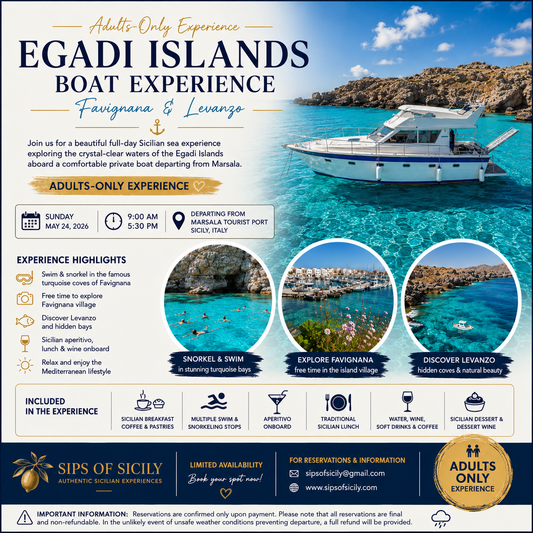 Egadi Islands Boat Experience – Favignana & Levanzo (Adults Only)